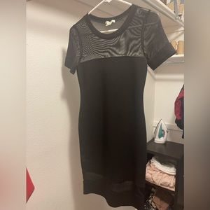Flattering, cute black mesh dress
